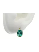 Or jaune 8 carats 333 Emerald des boucles d'oreilles vec003x-em Russe Soviétique URSS Artisanat vintage Art Deco style
